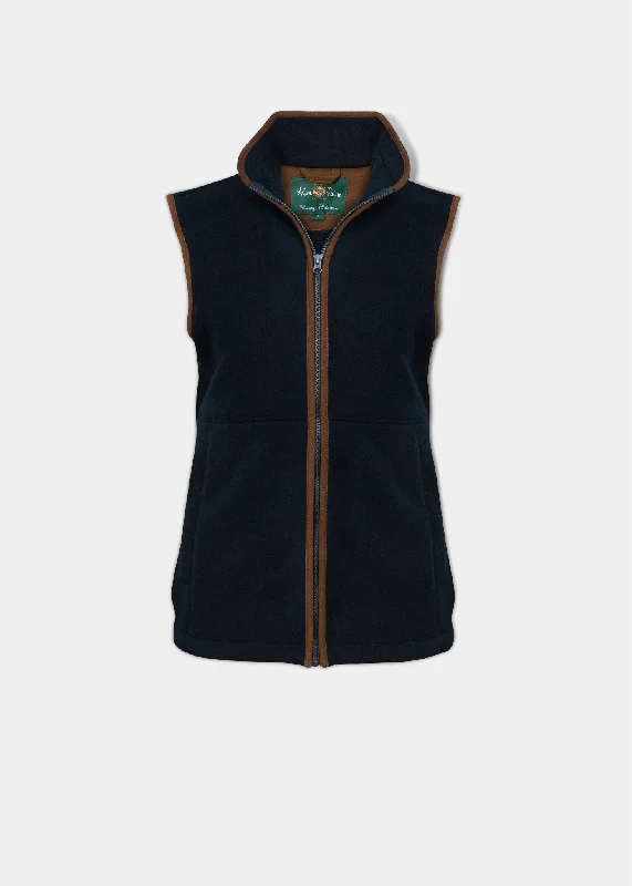 Women's Vest for Quick and Easy Styling-Aylsham Ladies Fleece Gilet In Dark Navy - Regular Fit Women's Vest for Quick and Easy Styling-Aylsham Ladies Fleece Gilet In Dark Navy - Regular Fit