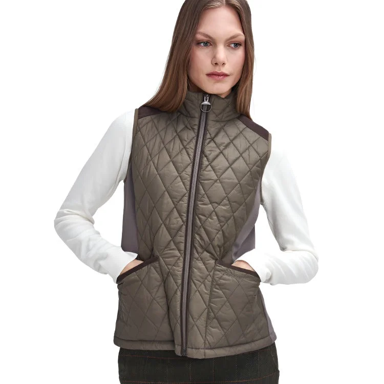 Women's Vest for Versatile Style-Barbour Ladies High Field Gilet - Winter Moss/Classic