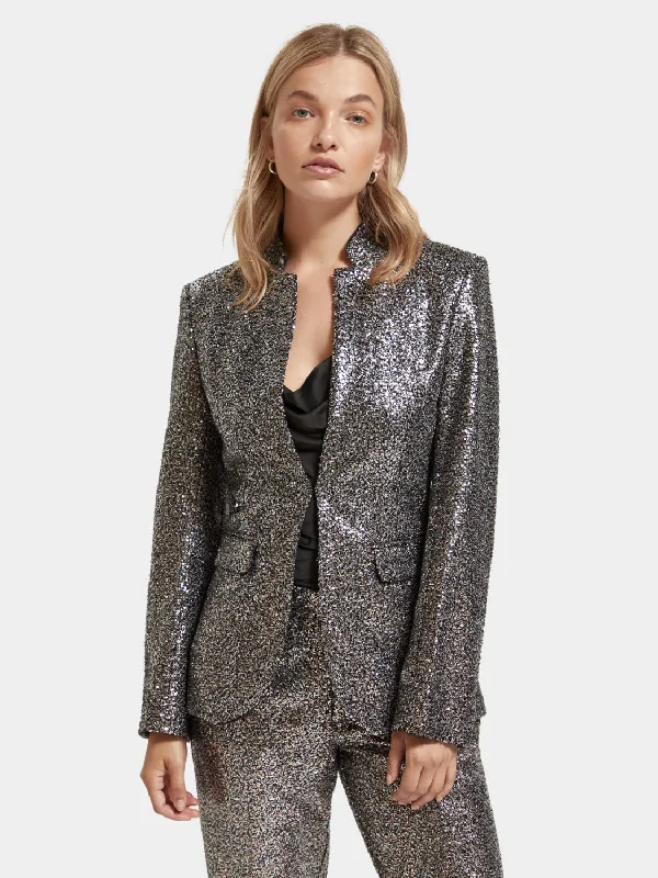 Women's Smart Blazers for Formal Look -Blazer in mixed sequins