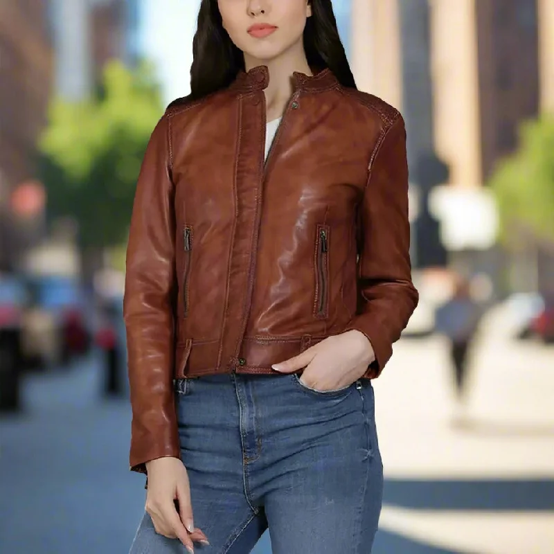 Women's Leather Jacket for Versatile Styling-BOL Women's Sage 1 Lamb Leather Jacket Women's Leather Jacket for Versatile Styling-BOL Women's Sage 1 Lamb Leather Jacket