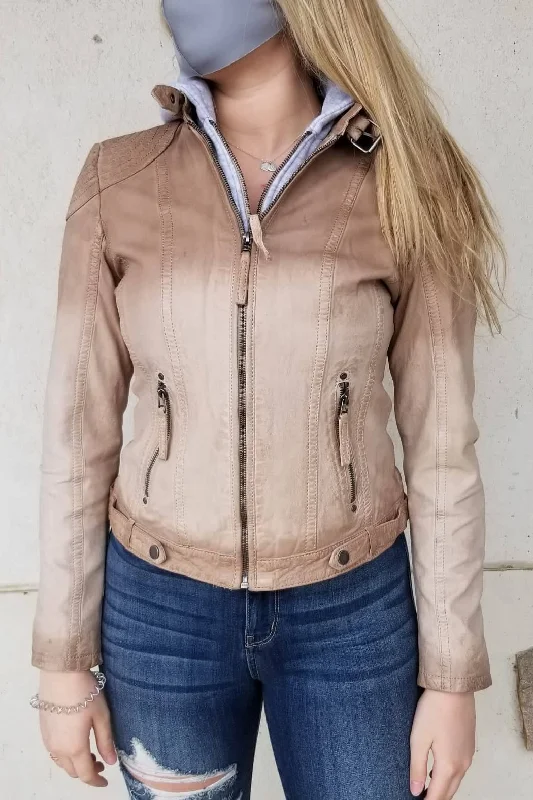 Women's Biker Leather Jacket-Casha Jacket
