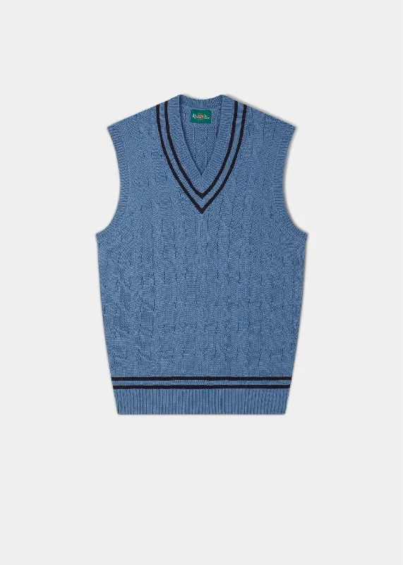 Women's Vest for Sporty Look-Chadbury Cable Cricket Slipover In Airforce & Dark Navy Women's Vest for Sporty Look-Chadbury Cable Cricket Slipover In Airforce & Dark Navy