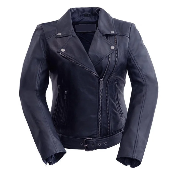 Women's Leather Jacket with Classic Appeal-Chloe - Women's Fashion Lambskin Leather Jacket (Violet) Women's Leather Jacket with Classic Appeal-Chloe - Women's Fashion Lambskin Leather Jacket (Violet)