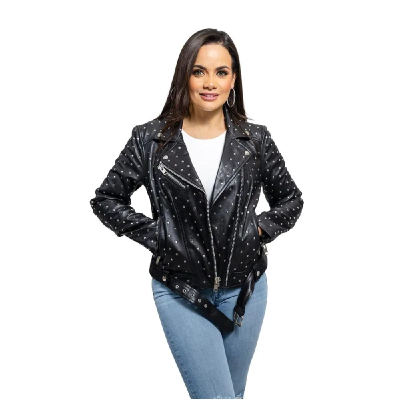 Women's Leather Jacket with Versatile Styling-Claudia - Women's Fashion Leather Jacket (Black) Women's Leather Jacket with Versatile Styling-Claudia - Women's Fashion Leather Jacket (Black)