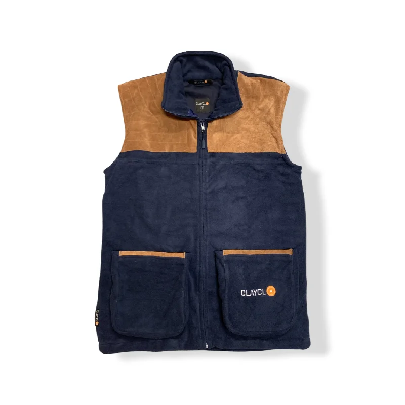Women's Vest for Gym Wear-Clayclo Polar Fleece Gilets Blue Large
