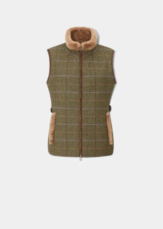 Women's Vest with Trendy Details-Combrook Ladies Tweed Gilet In Hazel - Regular Fit