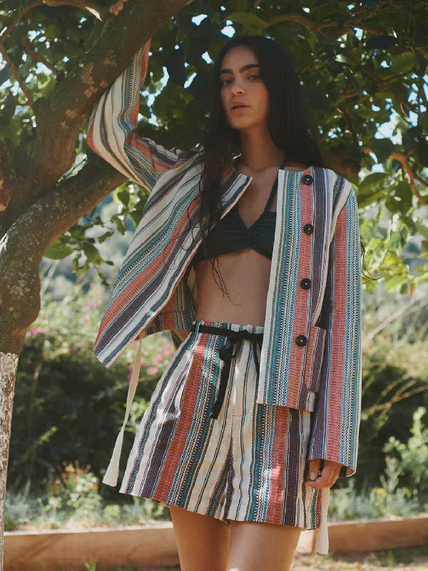 Women's Party Blazers -Crafted striped blazer
