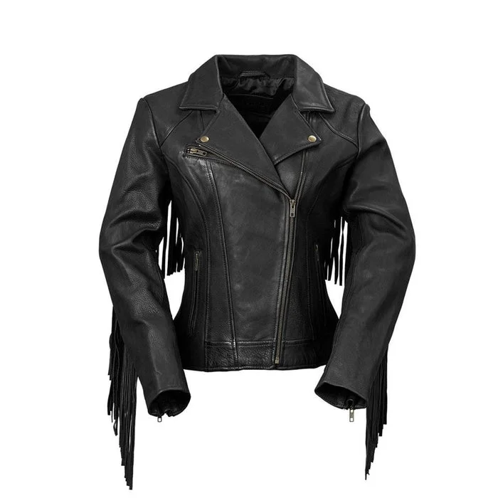 Women's Leather Jacket for a Timeless Look-Daisy - Women's Fashion Leather Jacket (Black)
