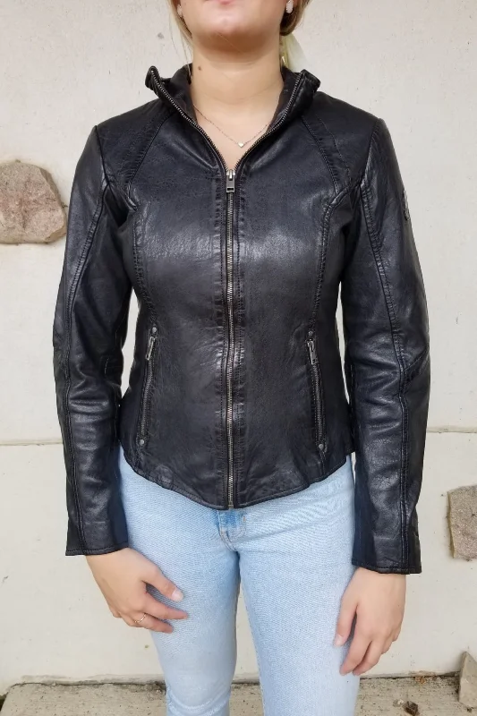 Women's Leather Jacket with Slim Fit-Else Jacket