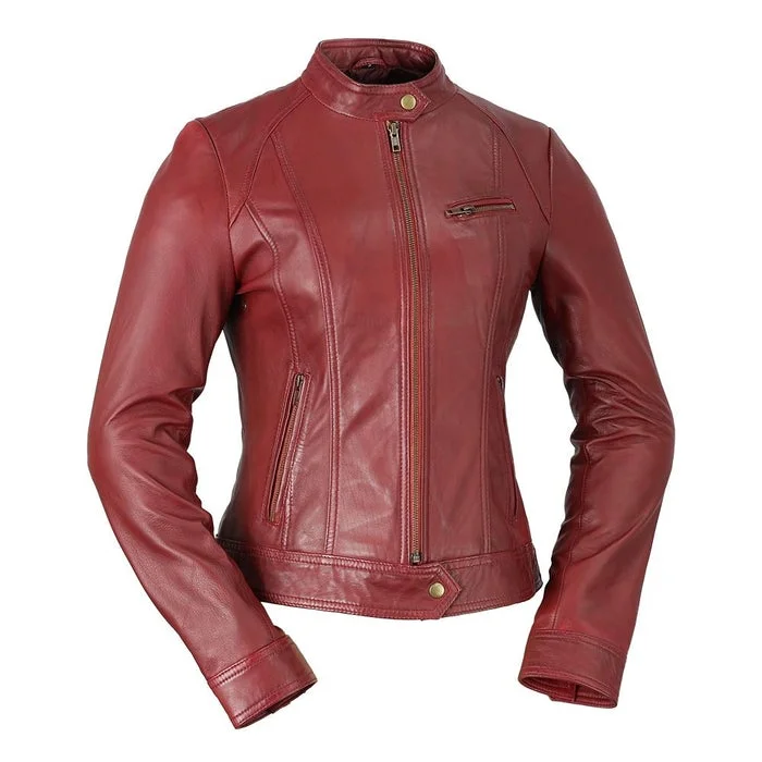 Women's Leather Jacket for a Fashion Fix-Favorite - Women's Fashion Leather Jacket (Oxblood) Women's Leather Jacket for a Fashion Fix-Favorite - Women's Fashion Leather Jacket (Oxblood)