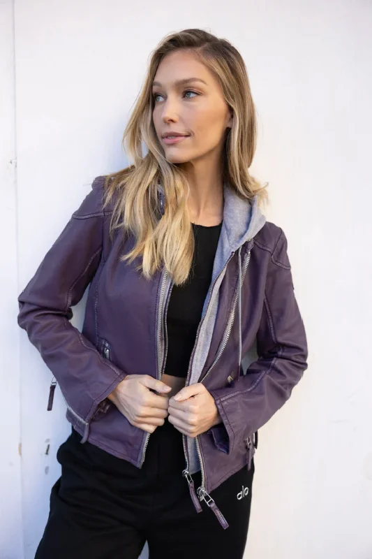 Women's Leather Jacket with Fashionable Accent-Finja Jacket