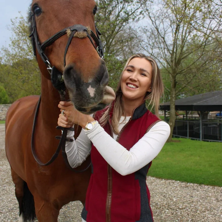 Women's Vest for Everyday Outfits-Gunner and Hound Ladies Tweed Incorporated Gilet - Cranberry