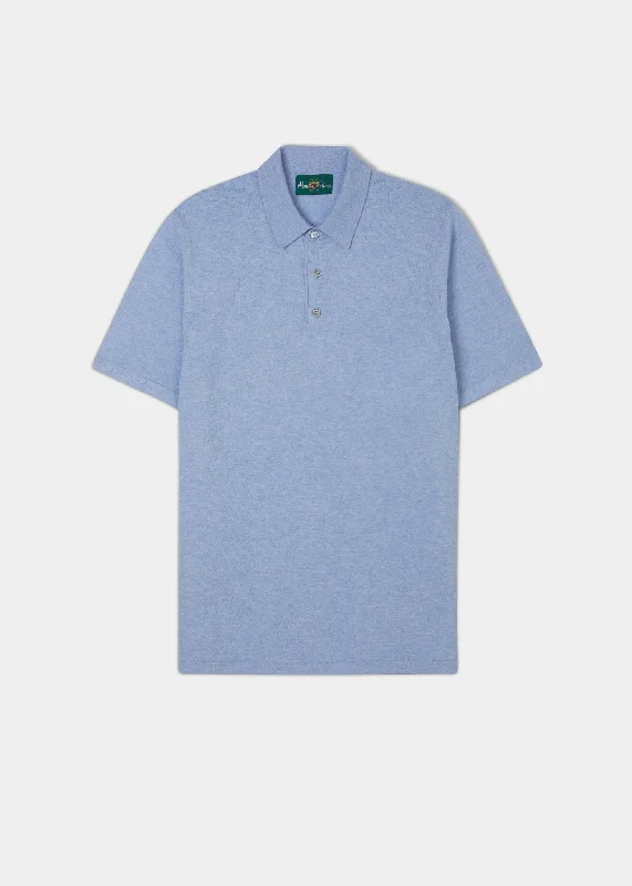 Women's Performance Polo Shirts for Sports -Halstead Luxury Cotton Polo Shirt In Steel Blue Women's Performance Polo Shirts for Sports -Halstead Luxury Cotton Polo Shirt In Steel Blue