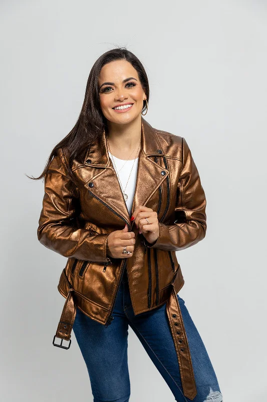 Women's Leather Jacket with Comfortable Fit-Hazel - Women's Fashion Leather Jacket