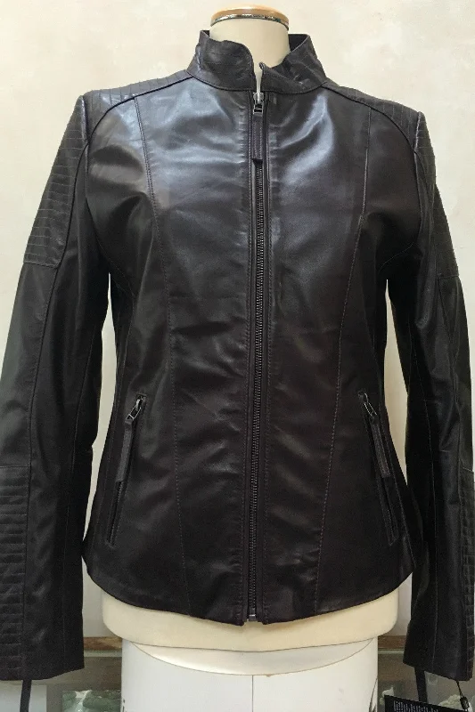 Women's Leather Jacket for Fall Layering-Leather Jacket 30547