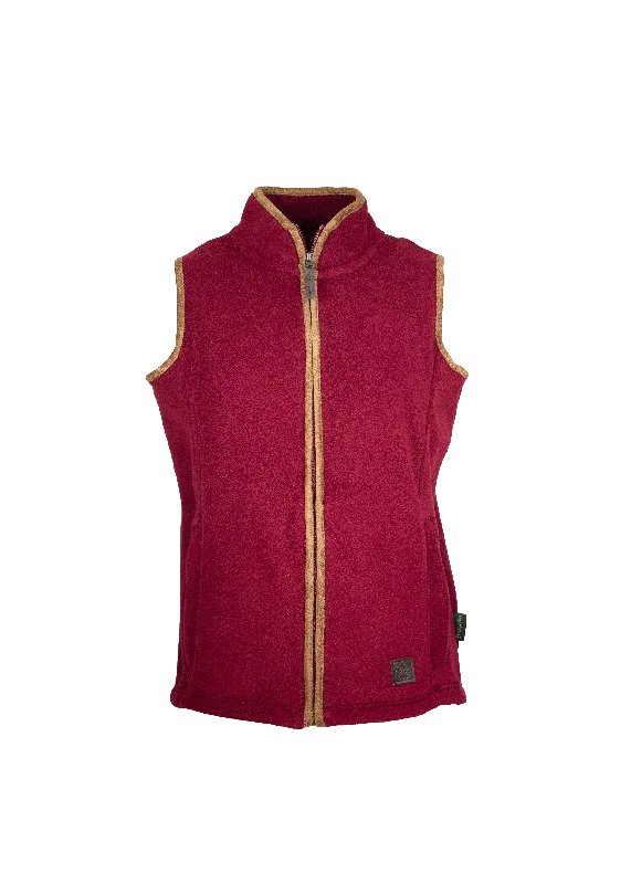 Women's Vest for Layering in Winter-LF201 - Ladie's Fleece Gilet - RUBY