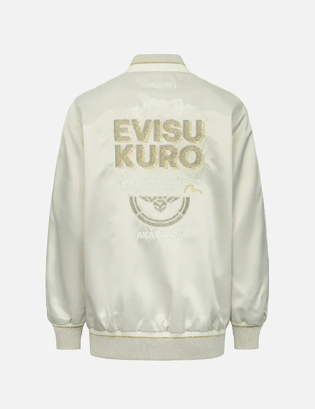 Women's Jackets with Long-Length Fit-Logo and Kamon Embroidery Souvenir Jacket