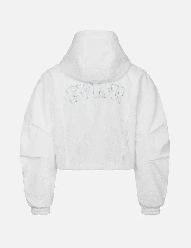 Stylish Trench Coat for Women-Logo Embroidery Textured Cropped Fashion Fit Windbreaker