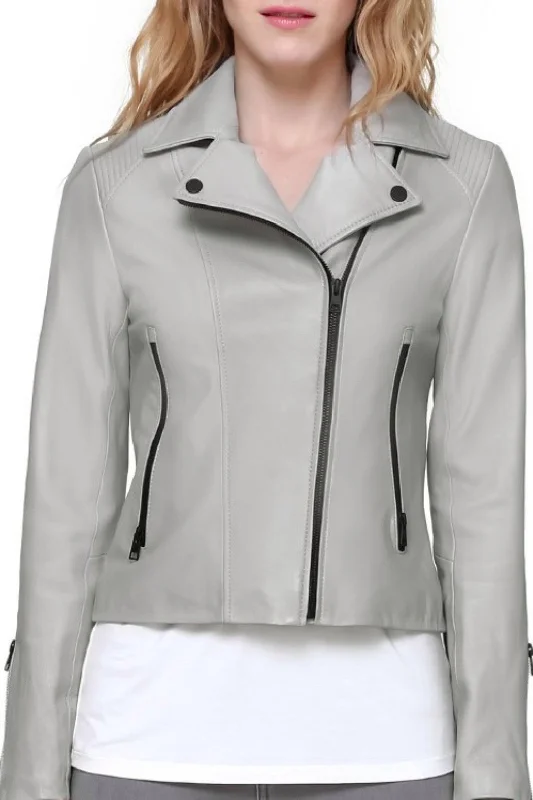 Women's Leather Jacket with Street Edge-Megane Leather Jacket