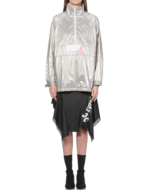 Women's Waterproof Trench Coat-Multi Print Reflective Pullover Windbreaker Jacket