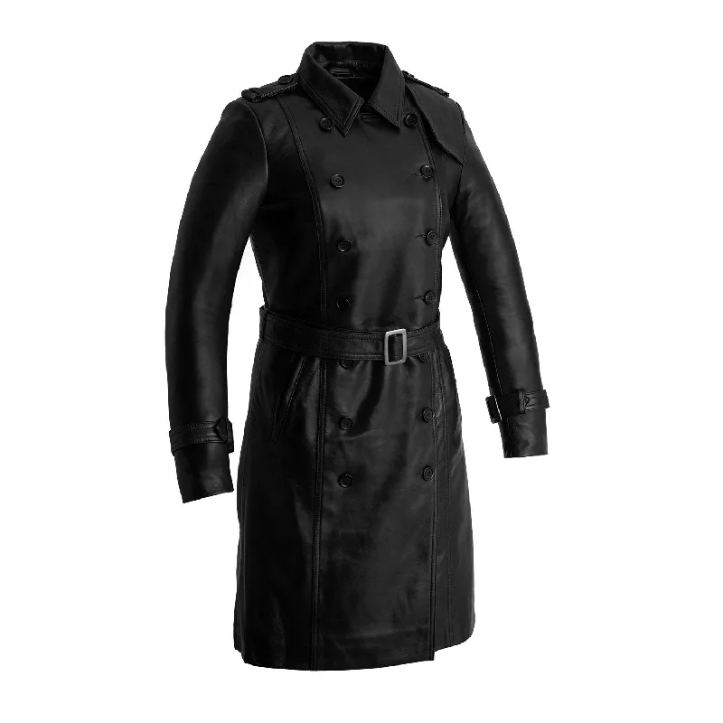 Women's Leather Jacket with Comfortable Pockets-Olivia - Women's Leather Jacket Black Women's Leather Jacket with Comfortable Pockets-Olivia - Women's Leather Jacket Black