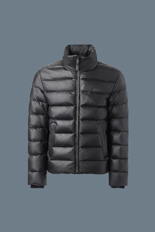 Women's Leather Jacket with Zip Pockets-RYAN