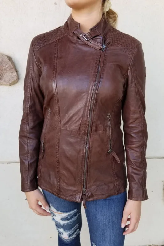 Women's Leather Jacket for Edgy Look-Saija Jacket