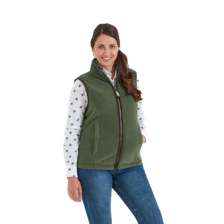 Women's Vest with Tight Fit-Schoffel Ladies Lyndon Fleece Gilet - Cedar