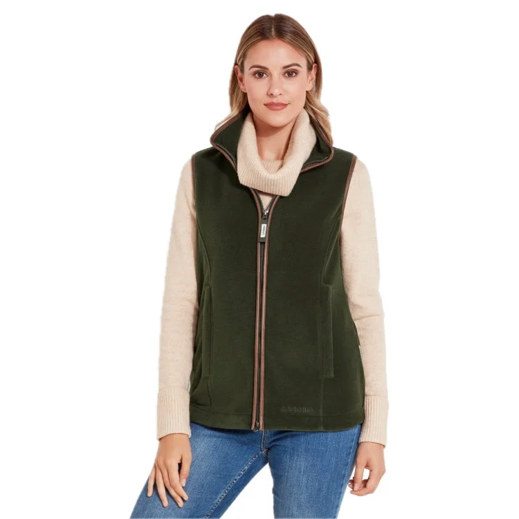 Women's Vest with Mesh Design-Schoffel Ladies Lyndon Fleece Gilet - Forest