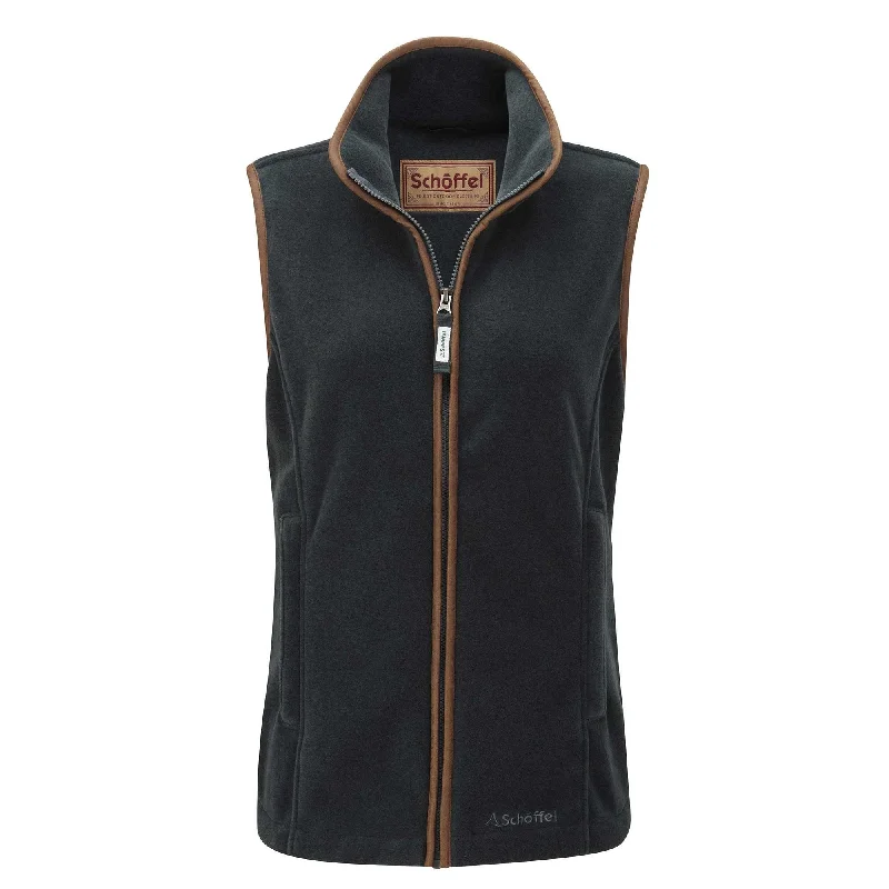 Women's Vest with Solid Color-Schoffel Ladies Lyndon Fleece Gilet - Navy