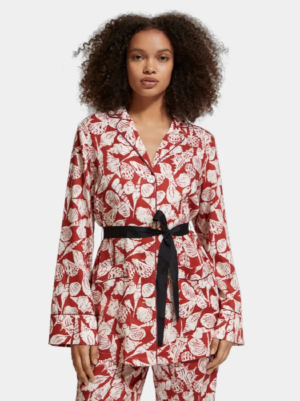 Women's Blazers for Evening Casuals -Shell batik printed pyjama blazer
