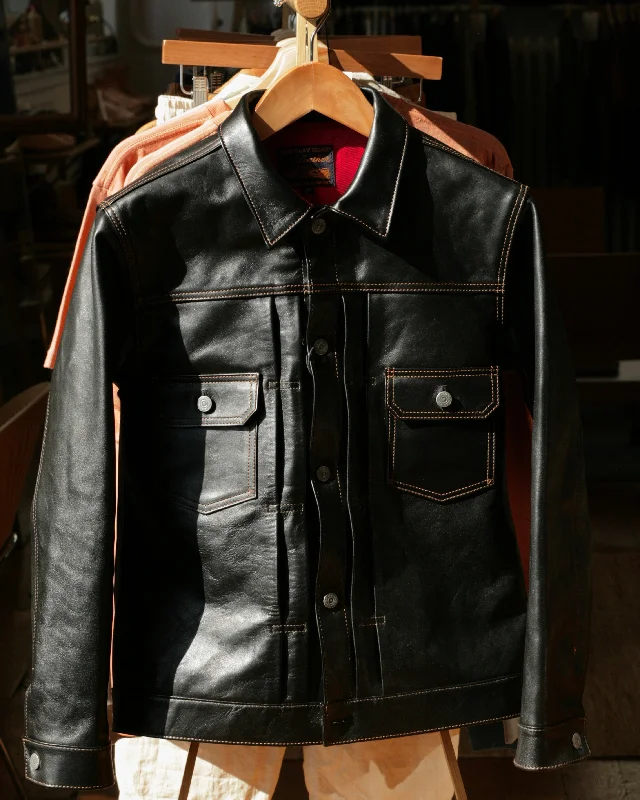 Women's Leather Jacket with Soft Touch-Shinki Hikaku Special Horsehide 50's Type II Jacket FN-LJ-HJ002 Women's Leather Jacket with Soft Touch-Shinki Hikaku Special Horsehide 50's Type II Jacket FN-LJ-HJ002