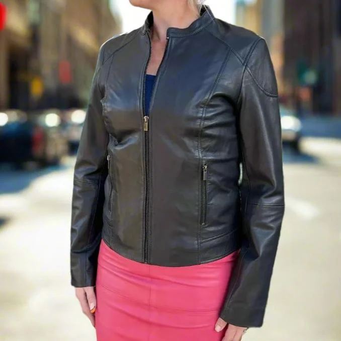Women's Leather Jacket with Soft Leather Texture-BOL Women's Vintage Texas Leather Moto Jacket Women's Leather Jacket with Soft Leather Texture-BOL Women's Vintage Texas Leather Moto Jacket