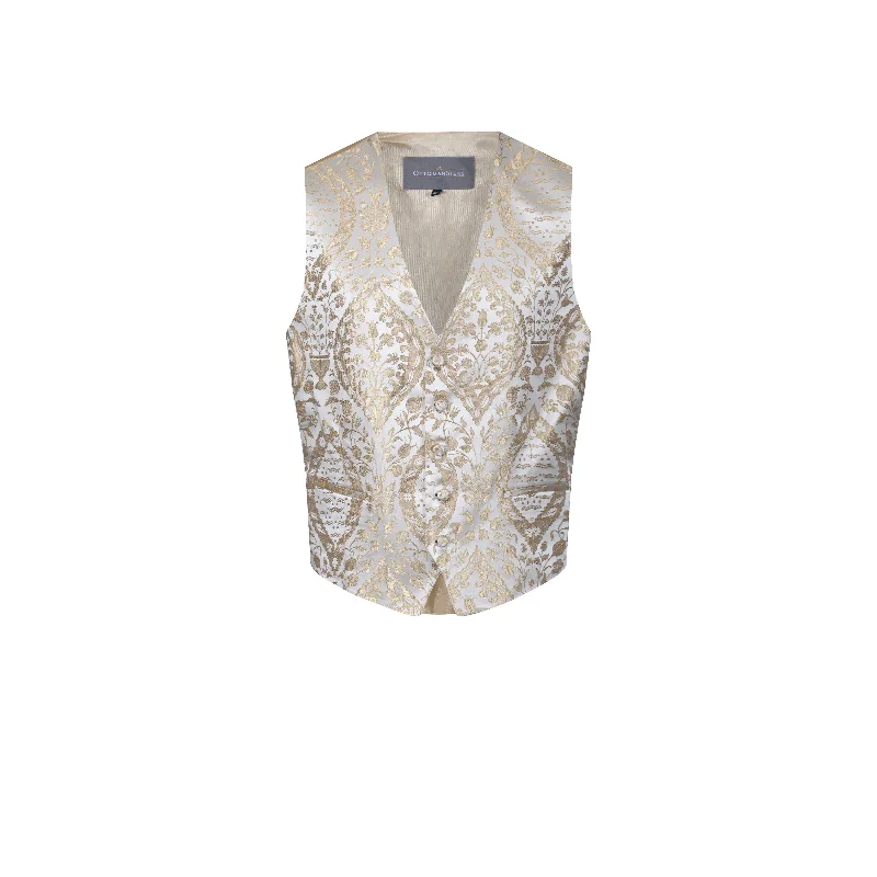 Women's Vest with Fitted Sleeves-Single Breasted in Nilufer