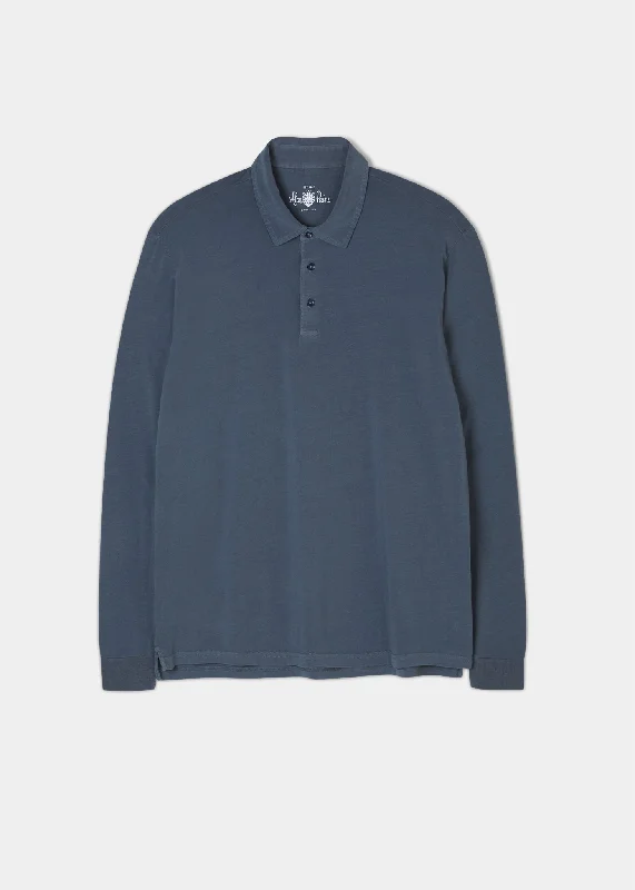 Women's Classic Polo Shirts for Office -Storwood Long Sleeve Polo Shirt In Navy
