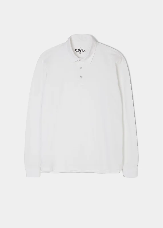 Women's Polo Shirts for Golf and Tennis -Storwood Long Sleeve Polo Shirt In White