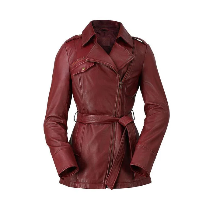 Women's Leather Jacket with Luxurious Quilting-Traci - Women's Fashion Leather Jacket (Oxblood) Women's Leather Jacket with Luxurious Quilting-Traci - Women's Fashion Leather Jacket (Oxblood)
