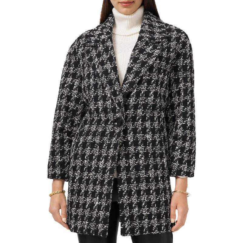 Women's Cozy Blazers for Fall -Vince Camuto Womens Houndstooth Collared One-Button Blazer Women's Cozy Blazers for Fall -Vince Camuto Womens Houndstooth Collared One-Button Blazer