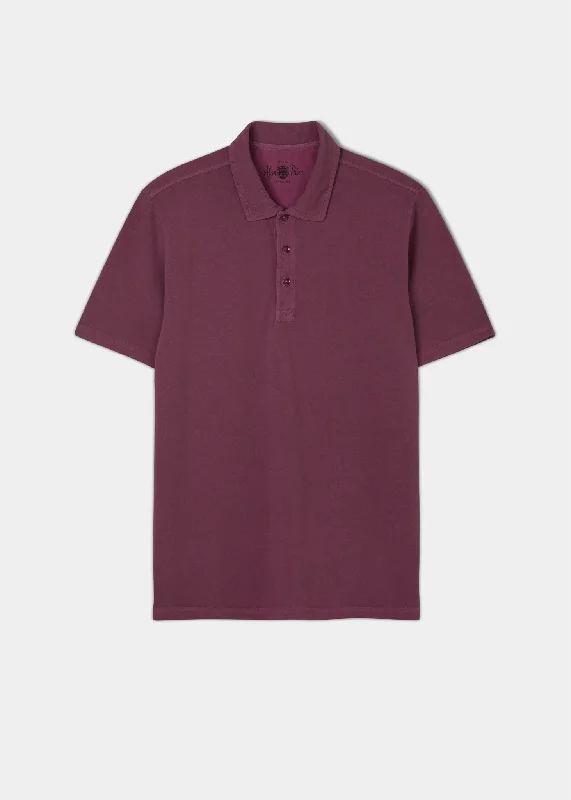Women's Slim Fit Polo Shirts -Weymouth Washed Effect Polo Shirt In Claret