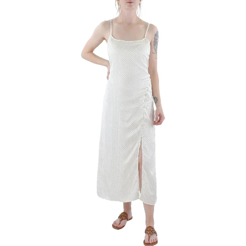 Satin Slip Dress with Pleated Details -Off-shoulder Slip Dress with Satin Finish -1.State Womens Bon Voyage Button Detail Long Slip Dress Satin Slip Dress with Pleated Details -Off-shoulder Slip Dress with Satin Finish -1.State Womens Bon Voyage Button Detail Long Slip Dress