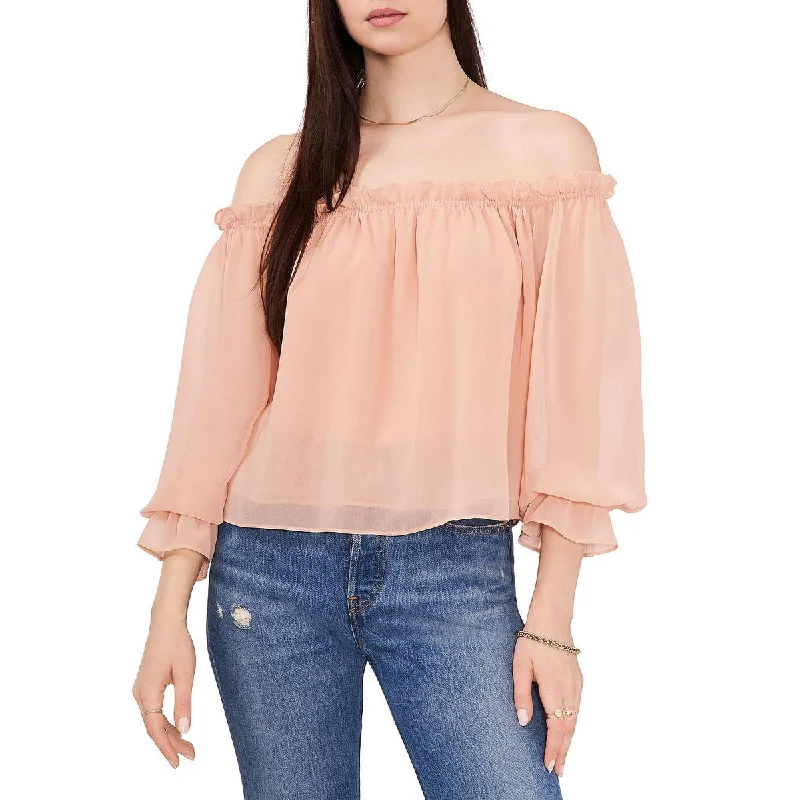 Women's Ruffled Collar Blouses -1.State Womens Chiffon Gathered Blouse
