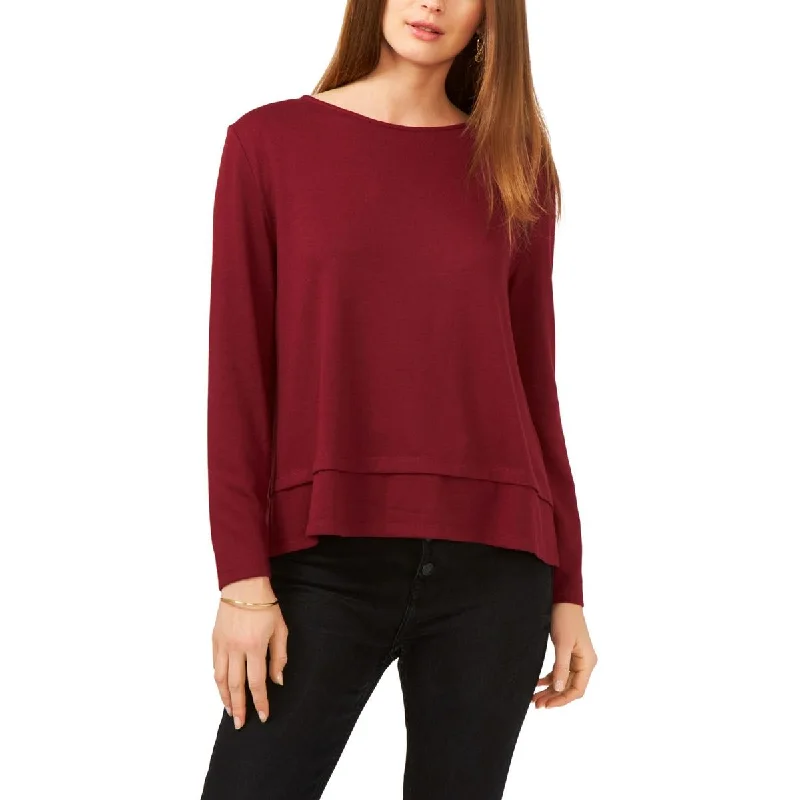 Women's V-neck Ribbed Shirts -1.State Womens Cozy Tie Back Blouse