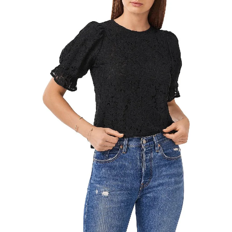 Women's Floral Sleeve Shirts -1.State Womens Lace Puff Sleeve Blouse
