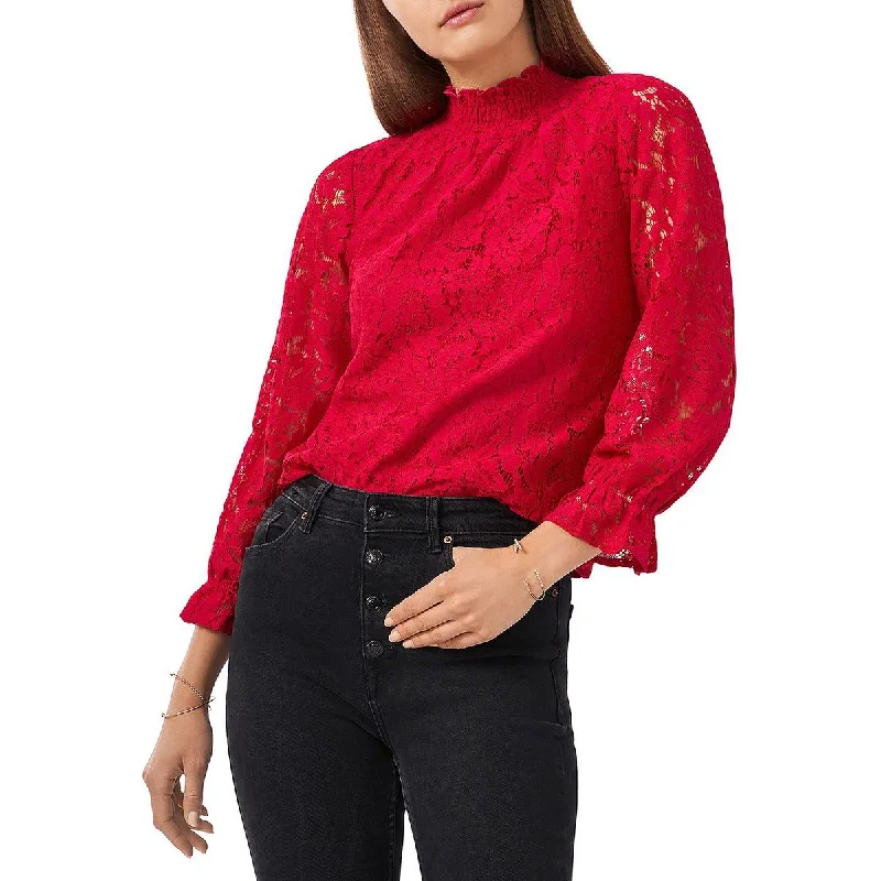 Women's Wrap Sleeve Shirts -1.State Womens Lace Smocked Blouse