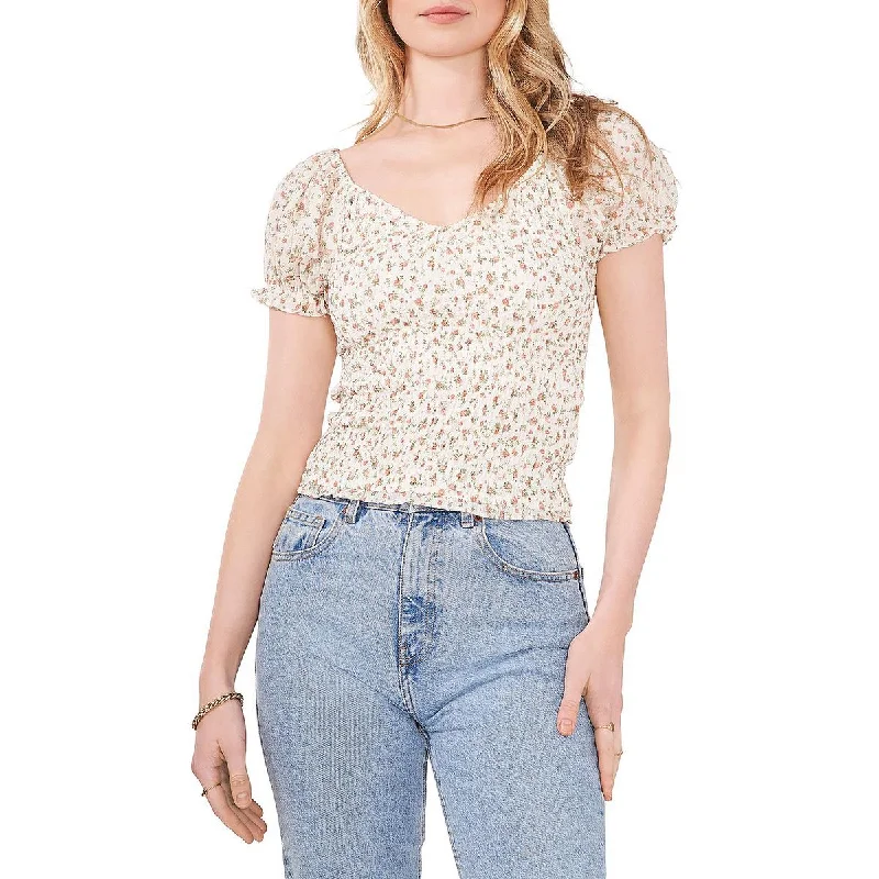 Women's Casual Summer Shirts -1.State Womens Off-The-Shoulder Smocked Blouse