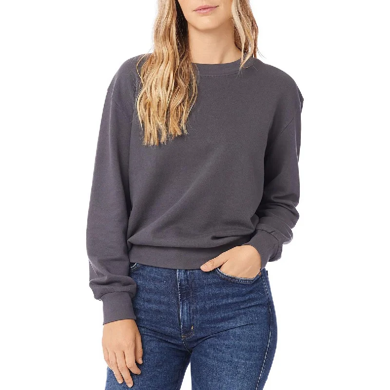 Women's Pullover with Pom-pom Design -Alternative Womens Crewneck Ribbed Trim Pullover Top Women's Pullover with Pom-pom Design -Alternative Womens Crewneck Ribbed Trim Pullover Top