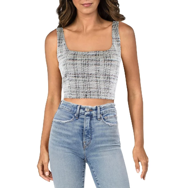 Women's Pullover with Ribbed Cuffs -Aqua Womens Cropped Metallic Pullover Top