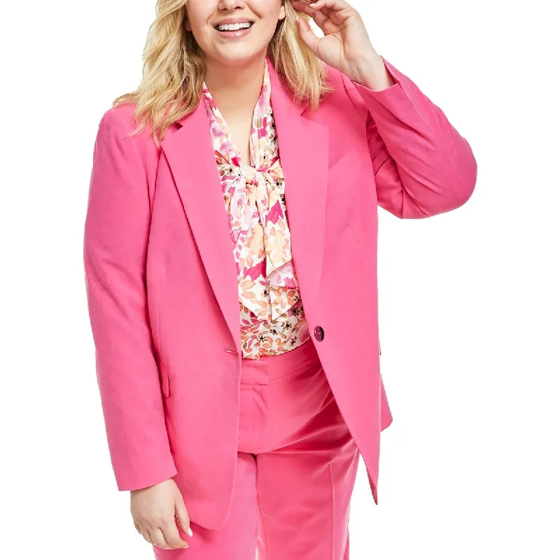 Women's Tailored Blazers -Bar III Womens Plus Stretch  One-Button Blazer