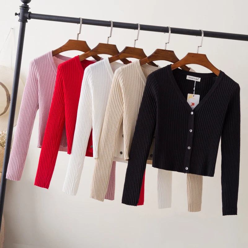 Women's Smocked Waist Shirts -Cardigan Female Black Cropped Korean Style Knitted Sweater Long Sleeve Top Sweaters Knit Ladies Women's Coat Spring 2024 Blouses Women's Smocked Waist Shirts -Cardigan Female Black Cropped Korean Style Knitted Sweater Long Sleeve Top Sweaters Knit Ladies Women's Coat Spring 2024 Blouses