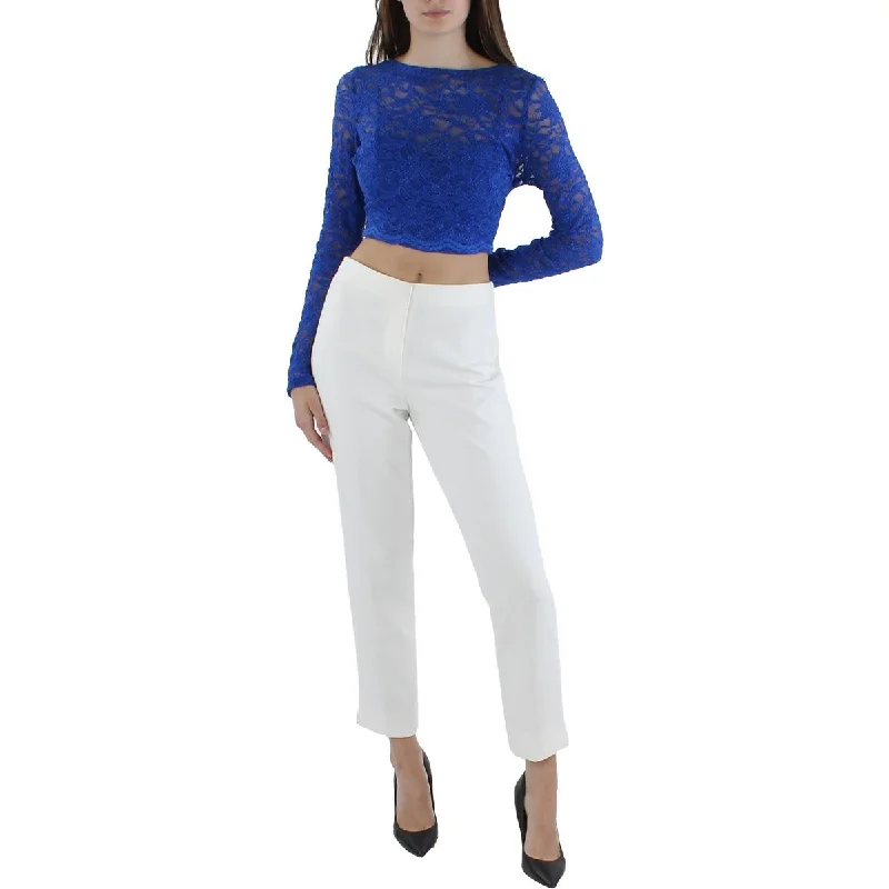 Women's Pullover for Date Night -City Studio Womens Juniors Lace Glitter Pullover Top Women's Pullover for Date Night -City Studio Womens Juniors Lace Glitter Pullover Top